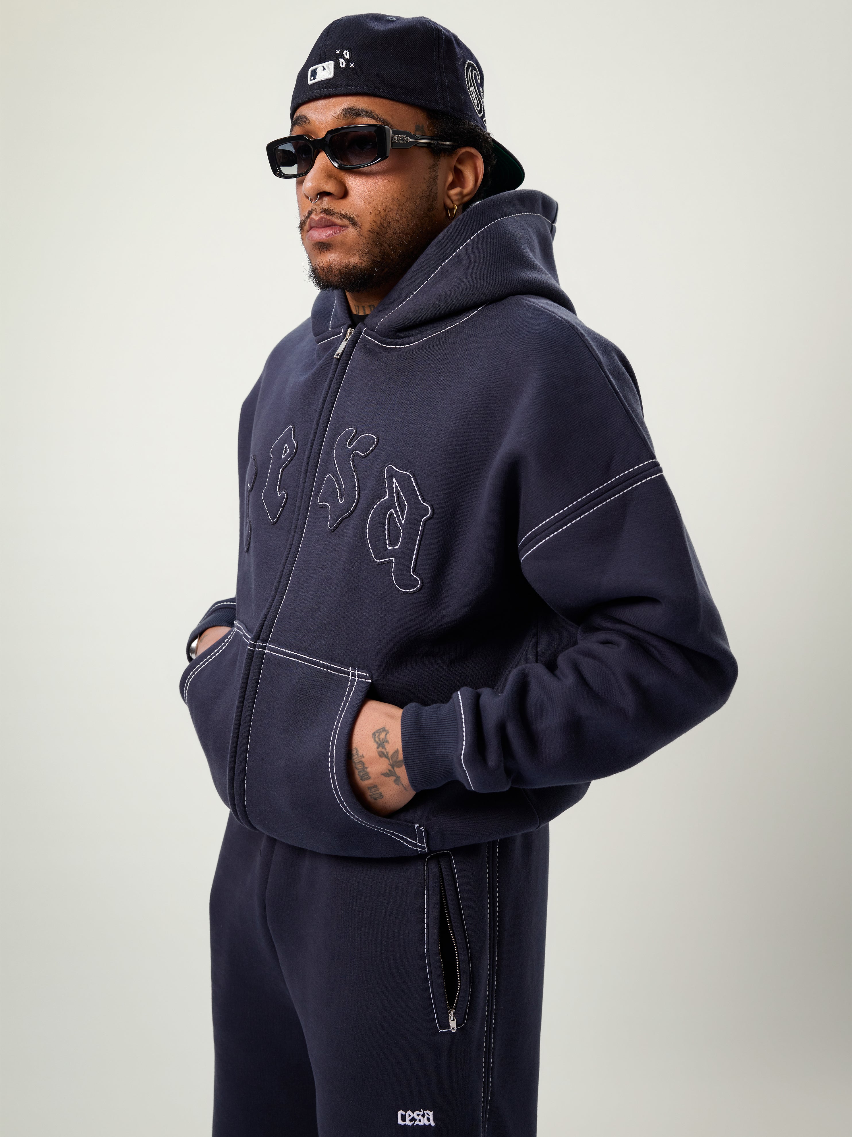 C1 LINED "NAVY BLUE" ZIPPER