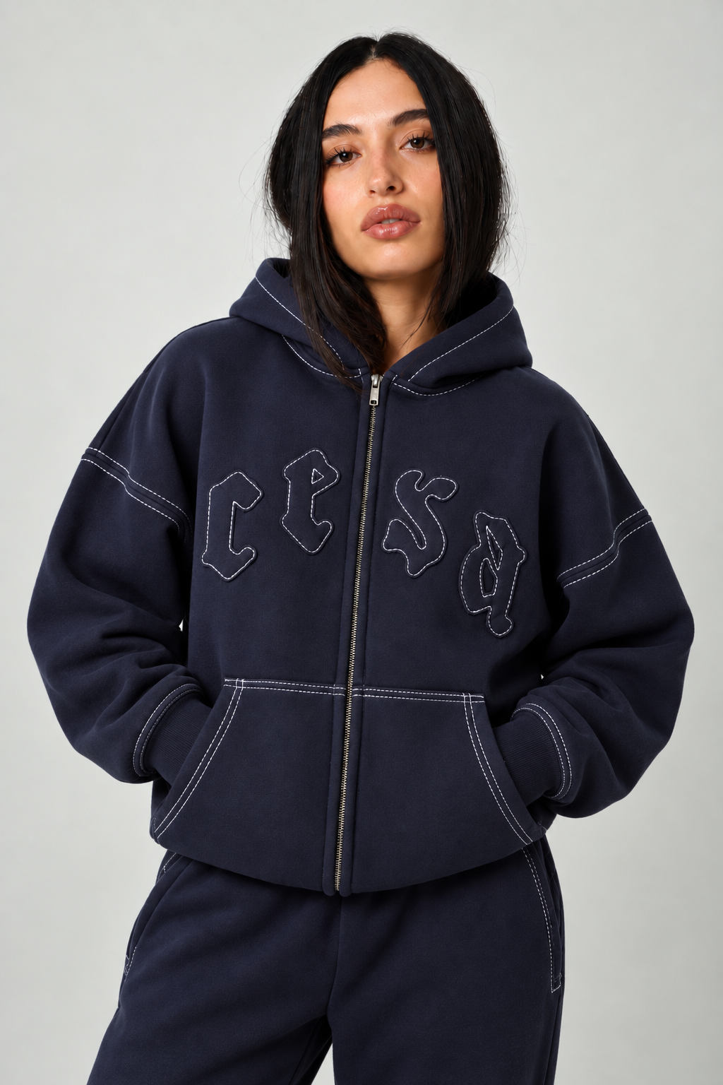 C1 LINED "NAVY BLUE" ZIPPER