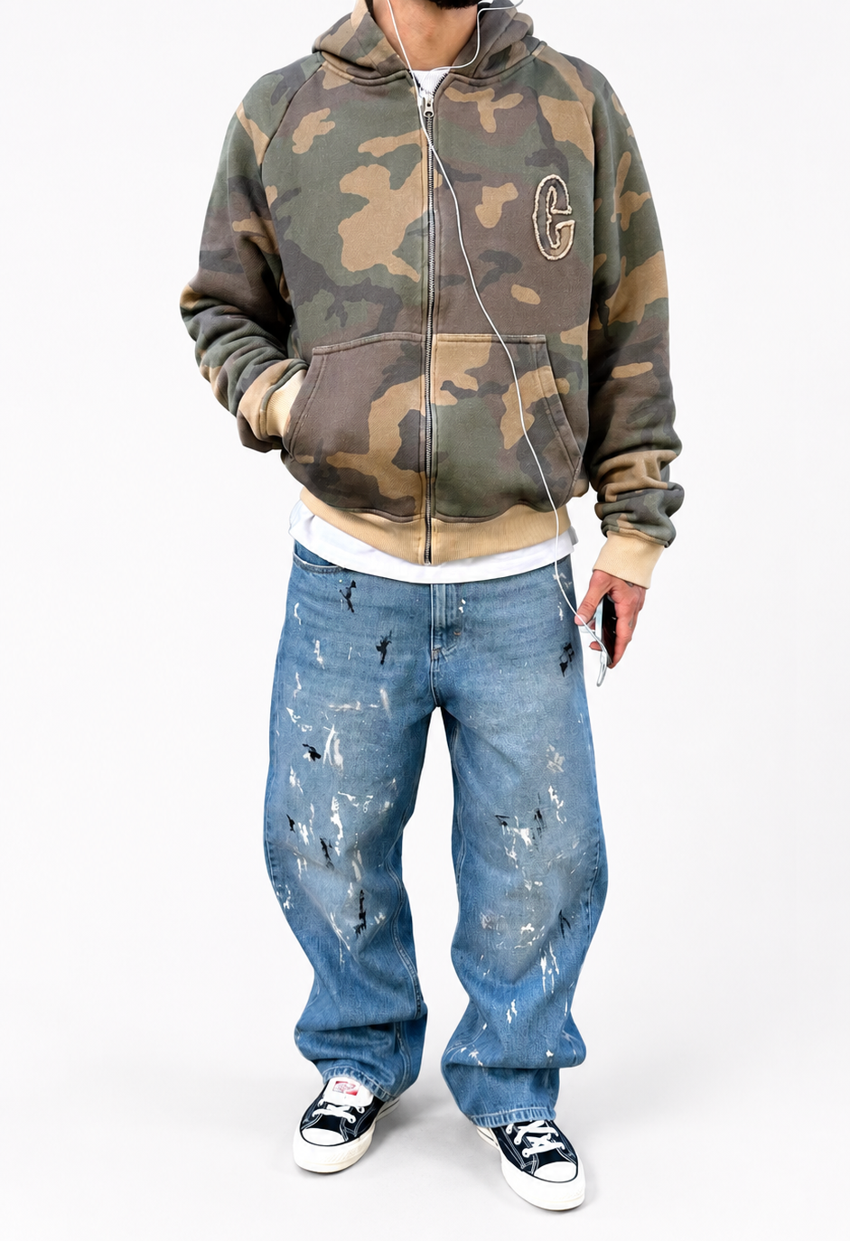 Reversible Camouflage Zip-Hoodie