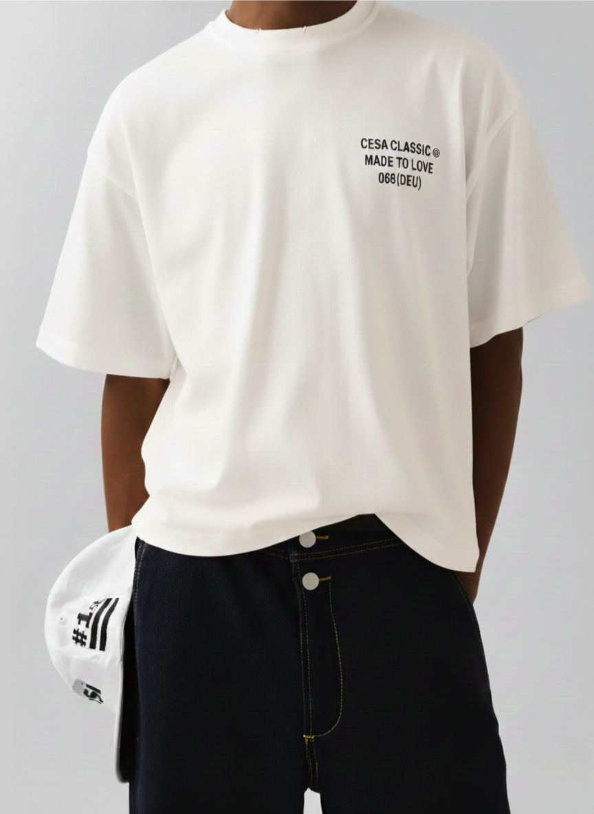 CLASSIC HEAVY SHIRT "MADE TO LOVE-WHITE"