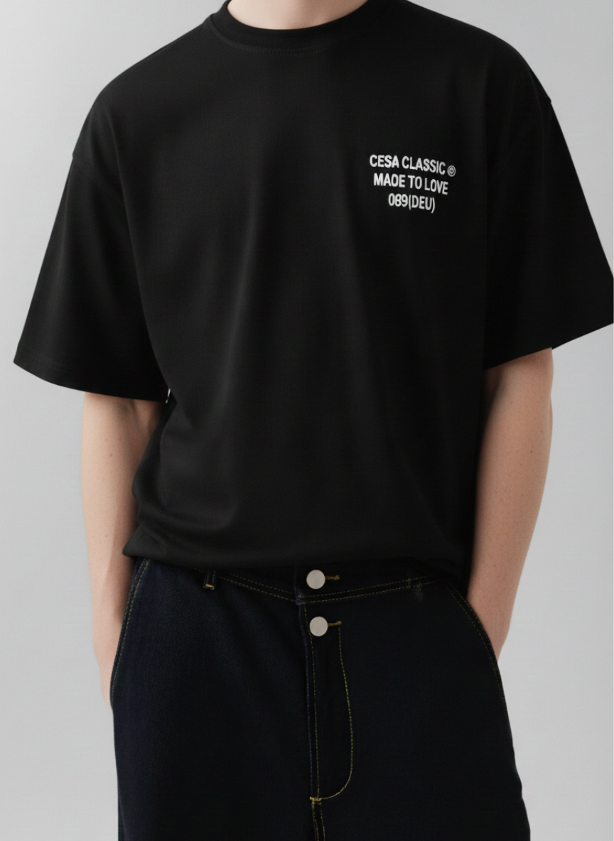 CLASSIC HEAVY SHIRT "MADE TO LOVE-BLACK"