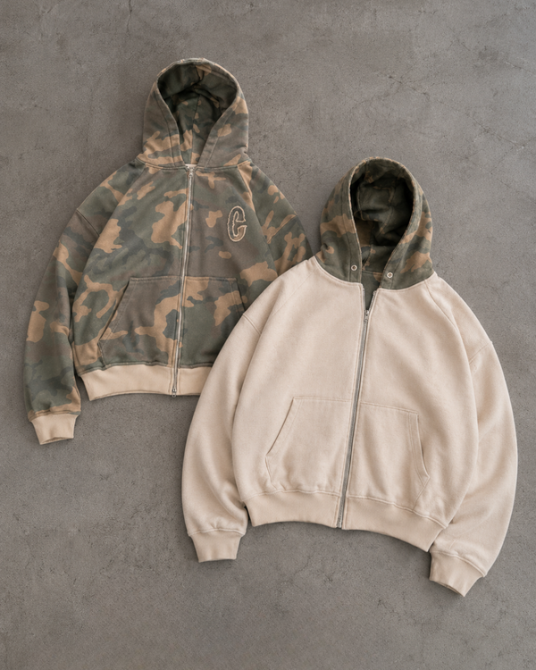 Reversible Camouflage Zip-Hoodie