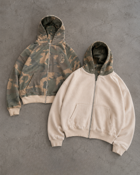 Reversible Camouflage Zip-Hoodie