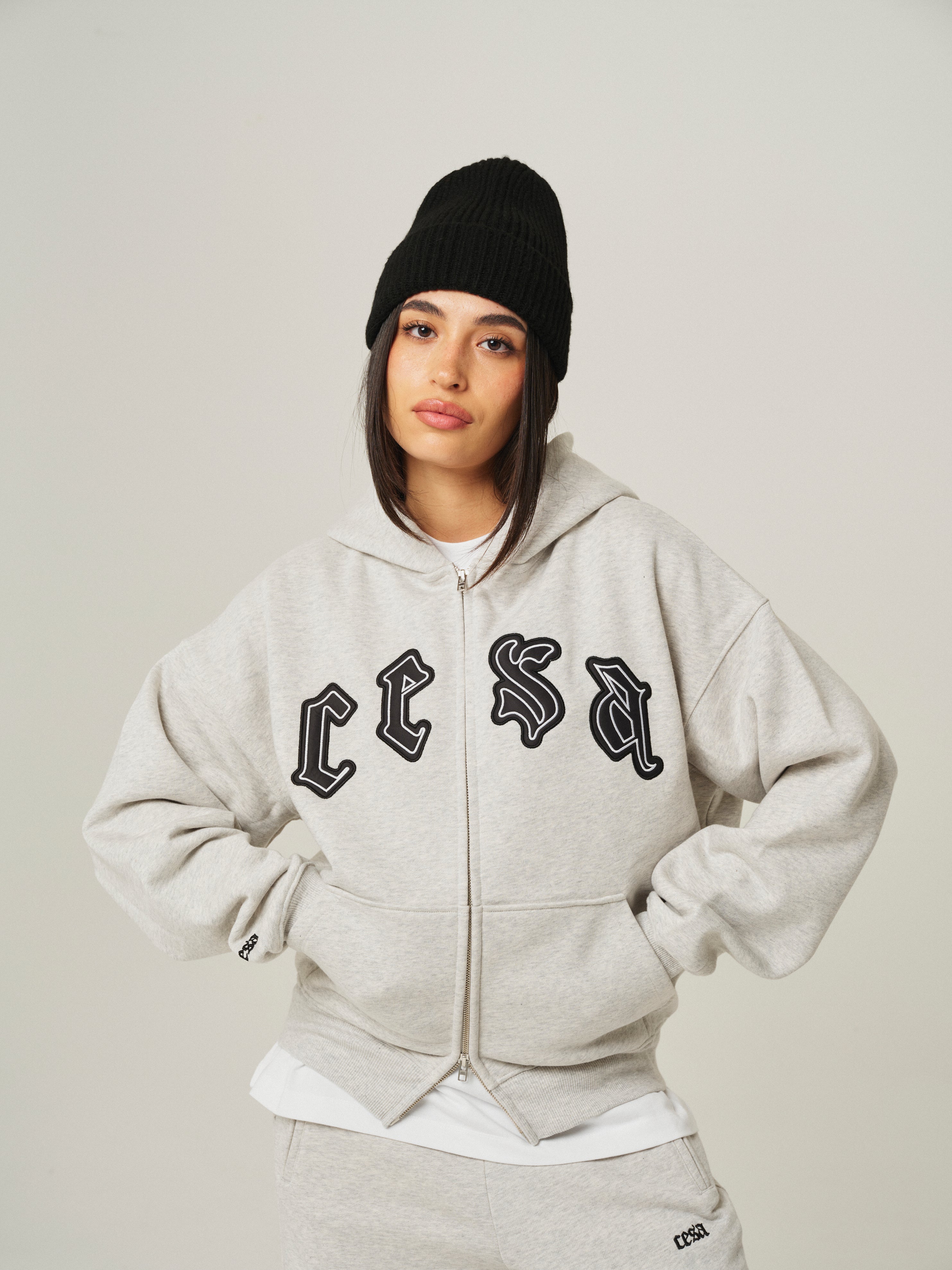 C1 DOUBLE ZIPPER "GREY-MELANGE"