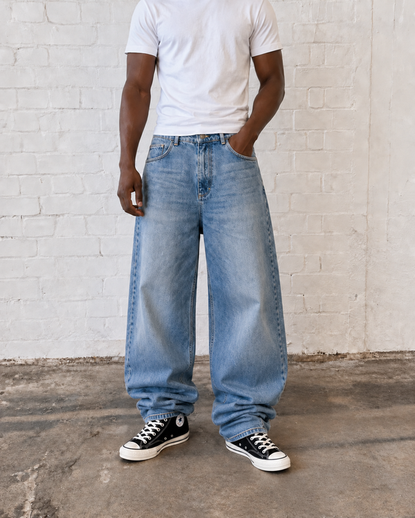 LIGHT WASHED BLUE DENIM