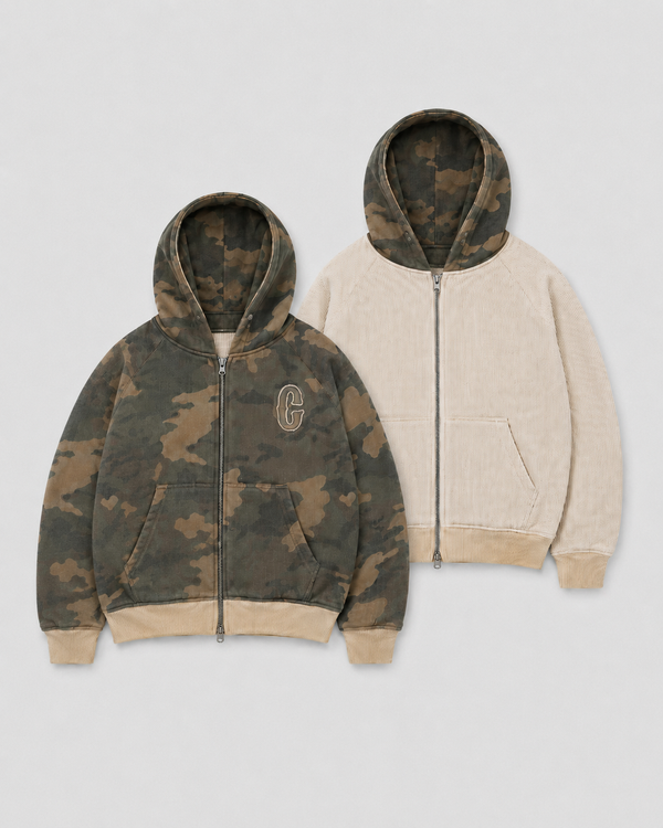 Reversible Camouflage Zip-Hoodie