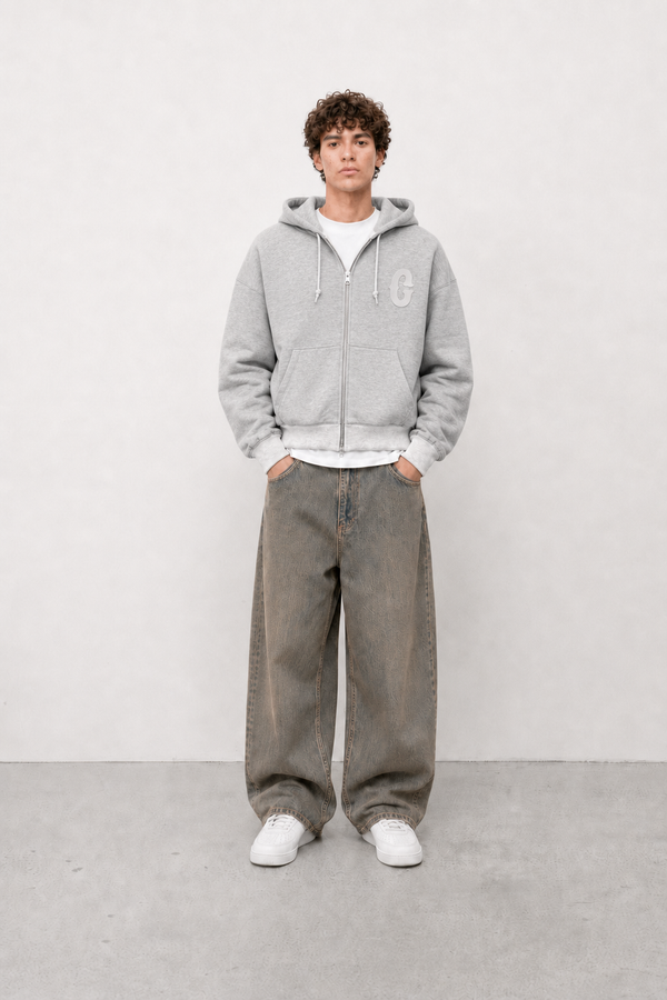 Reversible Grey-Paisley ZIPPER