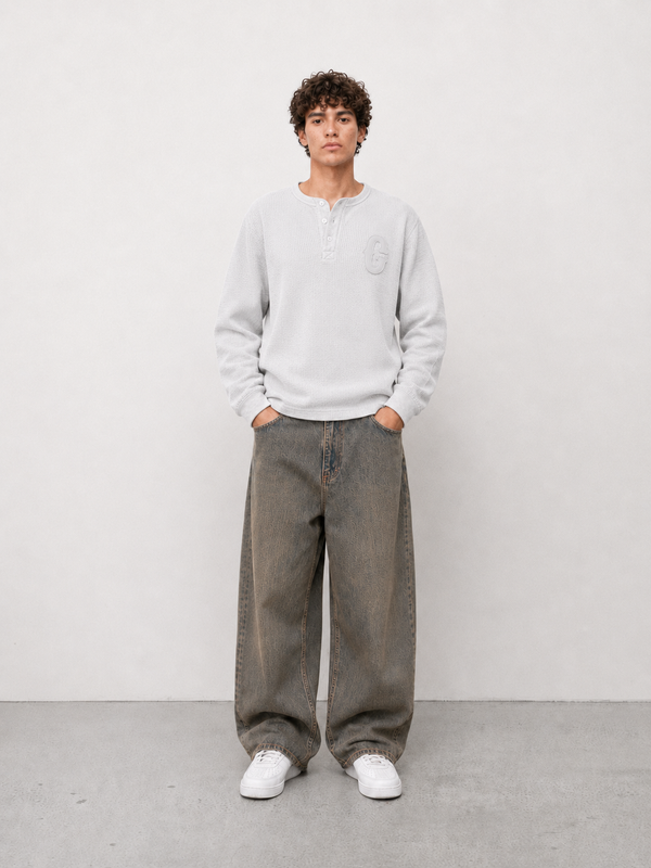 Henley Shirt in Grey