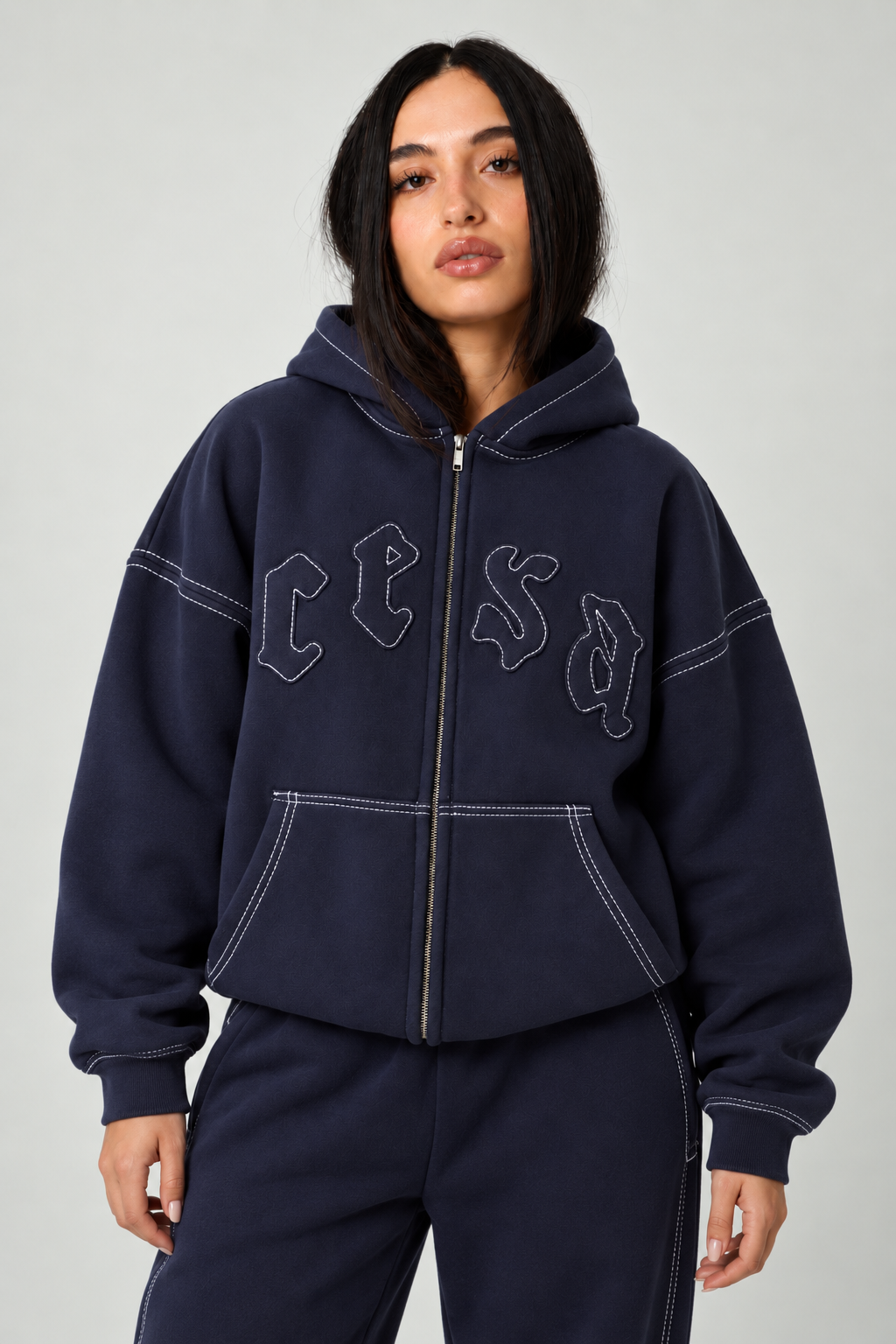 C1 LINED "NAVY BLUE" ZIPPER