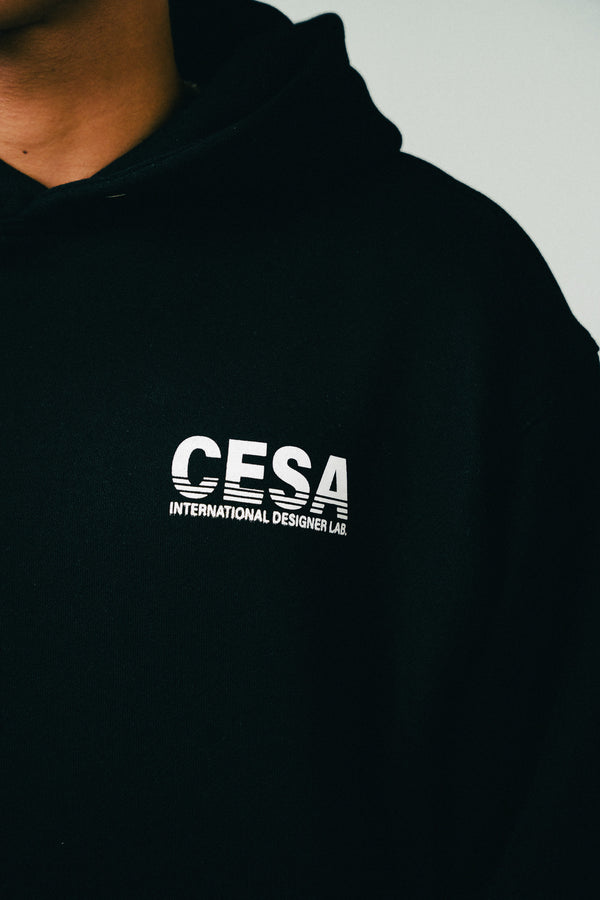 CLASSIC HOODIE "INT. DESIGN LAB" - LIMITED EDITION IN BLACK