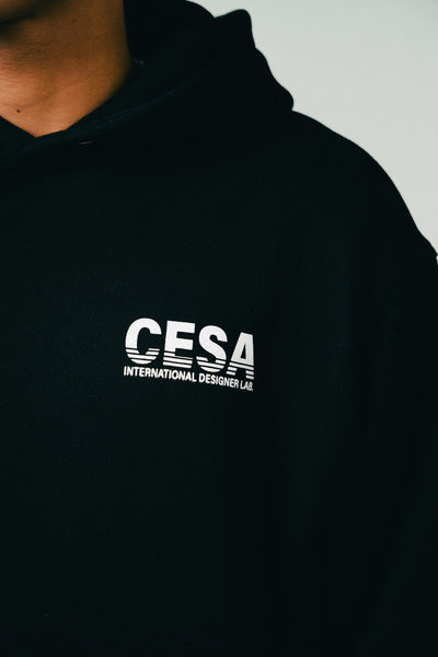 CLASSIC HOODIE "INT. DESIGN LAB" - LIMITED EDITION IN BLACK