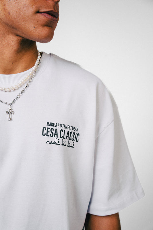 CLASSIC HEAVY SHIRT "MAKE A STATMENT-WHITE"