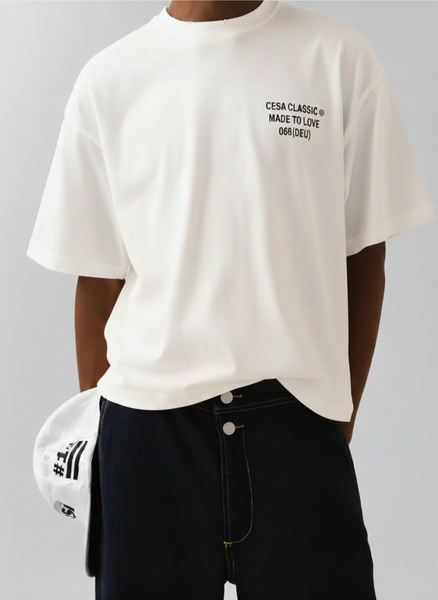 CLASSIC HEAVY SHIRT "MADE TO LOVE-WHITE"