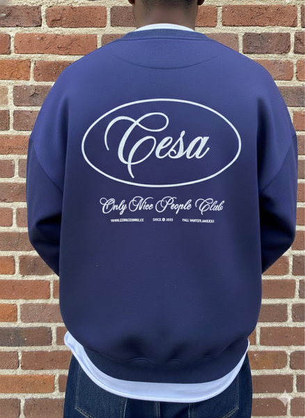 O.N.P CREW NECK SWEATER - PERLBLAU