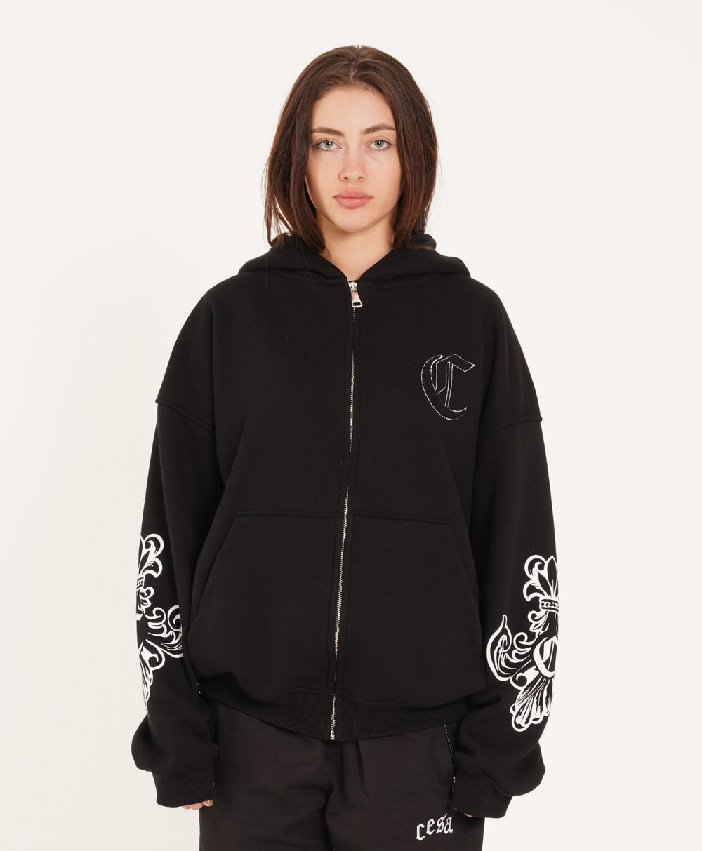 ONP ZIPPER "BLACK" LILIES
