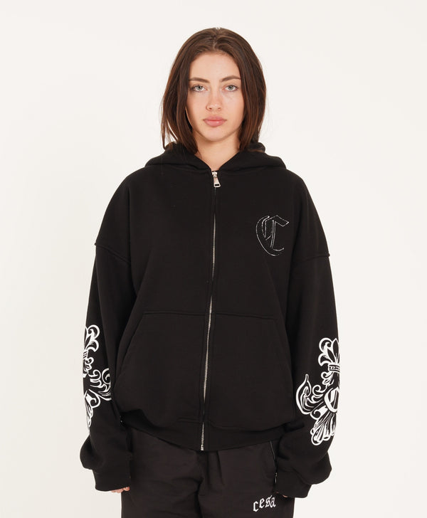 ONP ZIPPER "BLACK" LILIES