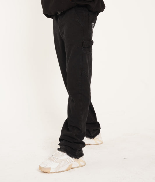 WASHED BLACK DENIM JEANS