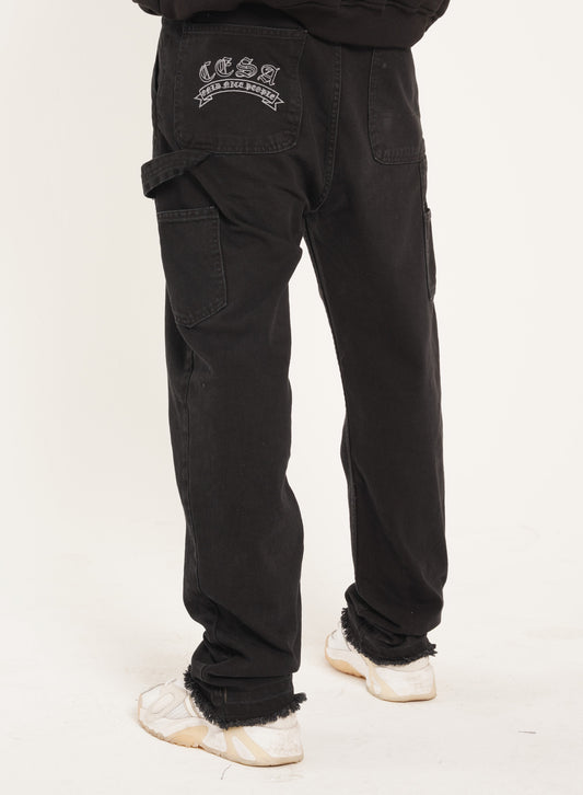 WASHED BLACK DENIM JEANS